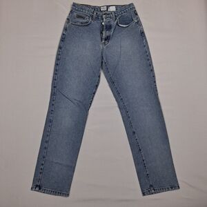 Vtg Calvin Klein Womens Easy Fit Jean Size 5 All Over Sandblast Button Fly 26×30